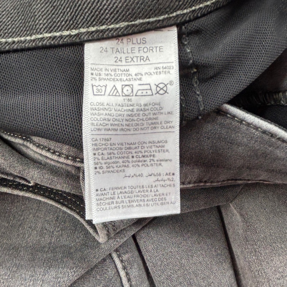 Old Navy Women Plus 24 Rockstar Super Skinny Gray Built-In‎ Warm Stretch Jeans - Picture 9 of 16